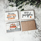 Witch Better Have My Candy Wooden Halloween Sign 6 X 4 X 1 Inch Rustic Orange Black Decor BandsCo Straps