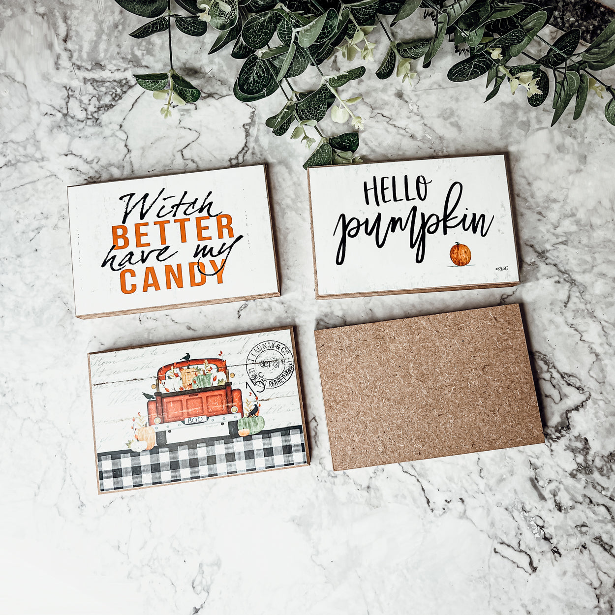 Witch Better Have My Candy Wooden Halloween Sign 6 X 4 X 1 Inch Rustic Orange Black Decor BandsCo Straps
