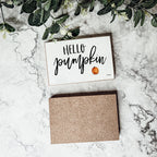 Hello Pumpkin Rustic Wood Sign 6x4 Fall Home Decor Off White Black Script BandsCo Straps