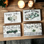 Happy Fall Y'all Wooden Sign 6x4 Pastel Farmhouse Autumn Home Decor