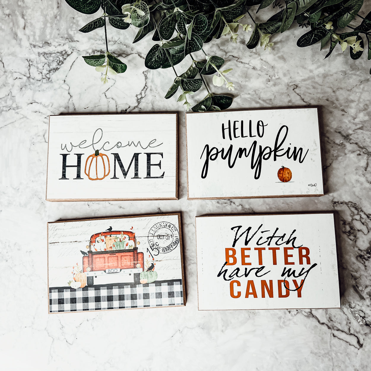 Witch Better Have My Candy Wooden Halloween Sign 6 X 4 X 1 Inch Rustic Orange Black Decor BandsCo Straps