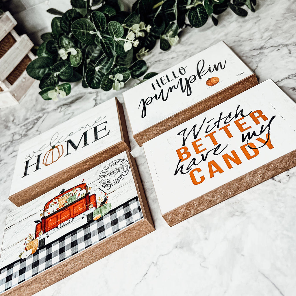 Welcome Home Wooden Seasonal Sign 6x4 Rustic Door Wall Decor BandsCo Straps