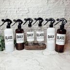 16oz Plastic Spray Bottles With White Or Black Waterproof Labels BandsCo Straps