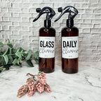 16oz Plastic Spray Bottles With White Or Black Waterproof Labels BandsCo Straps