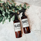 16oz Plastic Spray Bottles With White Or Black Waterproof Labels BandsCo Straps