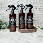 16oz Plastic Spray Bottles With White Or Black Waterproof Labels BandsCo Straps