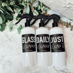 16oz Plastic Spray Bottles With White Or Black Waterproof Labels BandsCo Straps