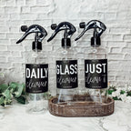 16oz Plastic Spray Bottles With White Or Black Waterproof Labels BandsCo Straps