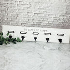 Wood Wall Mask And Hat Organizer With 6 Hooks For Coats Keys Scarves BandsCo Straps
