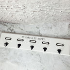 Wood Wall Mask And Hat Organizer With 6 Hooks For Coats Keys Scarves BandsCo Straps