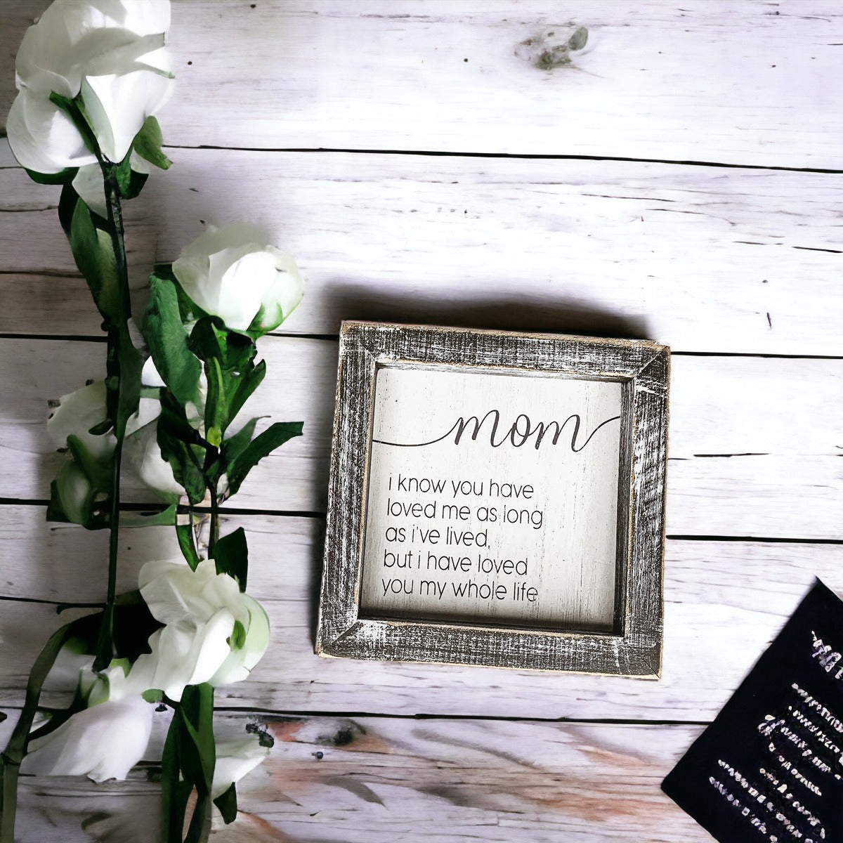 Sentimental 5 Inch Wooden Wall Sign For Mom My Whole Life Quote Decor Gift For Mother BandsCo Straps