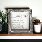Sentimental 5 Inch Wooden Wall Sign For Mom My Whole Life Quote Decor Gift For Mother BandsCo Straps