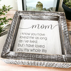 Sentimental 5 Inch Wooden Wall Sign For Mom My Whole Life Quote Decor Gift For Mother BandsCo Straps