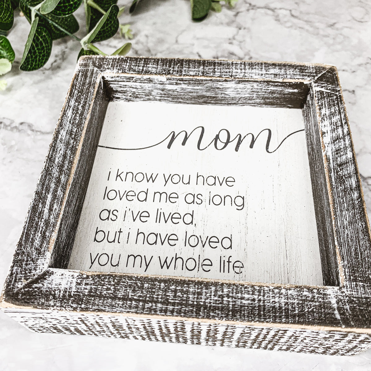 Sentimental 5 Inch Wooden Wall Sign For Mom My Whole Life Quote Decor Gift For Mother BandsCo Straps
