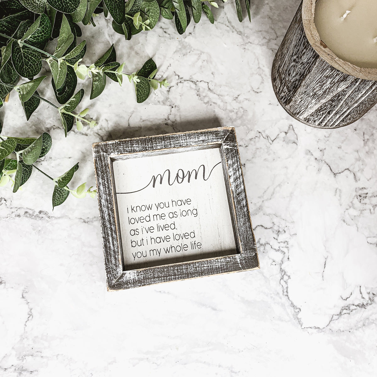 Sentimental 5 Inch Wooden Wall Sign For Mom My Whole Life Quote Decor Gift For Mother BandsCo Straps