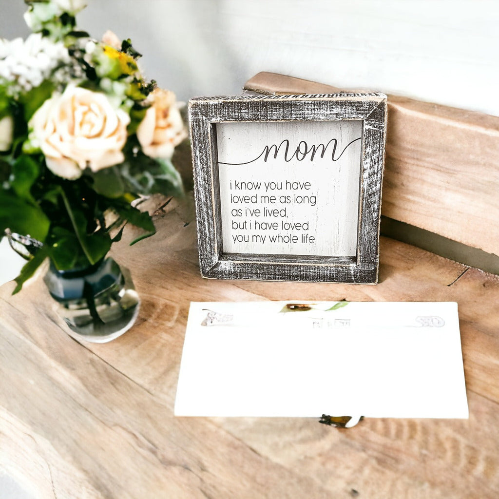 Sentimental 5 Inch Wooden Wall Sign For Mom My Whole Life Quote Decor Gift For Mother BandsCo Straps