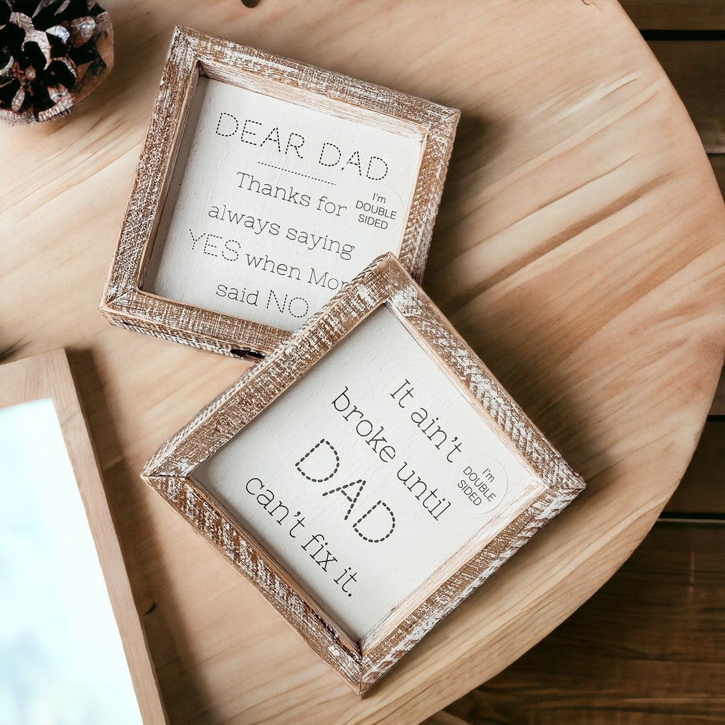 Dad Said Yes Double Sided 6 Inch Wooden Framed Sign Wedding Proposal Photo Prop Keepsake
