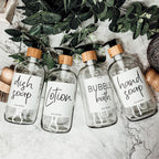 16oz Glass Boston Round Bottle Clear With White Label - Multiple Pack BandsCo Straps