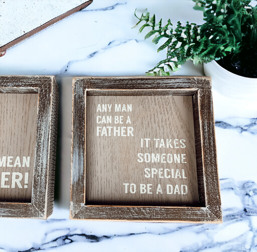Someone Special 5 Inch Wooden Framed Sign Dad Gift Rustic Small Home Decor Table Shelf Plaque BandsCo Straps