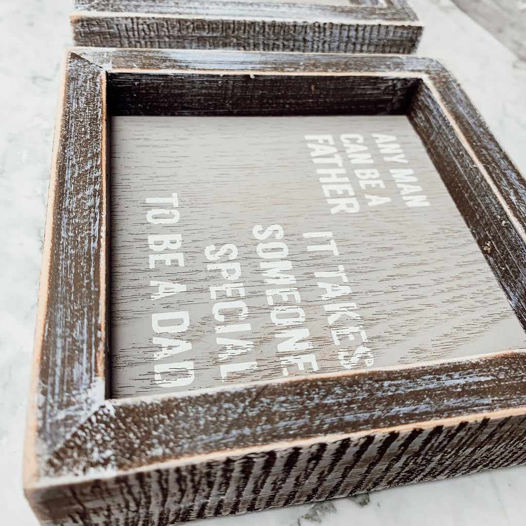 Someone Special 5 Inch Wooden Framed Sign Dad Gift Rustic Small Home Decor Table Shelf Plaque BandsCo Straps