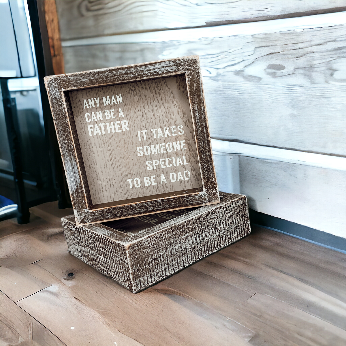 Someone Special 5 Inch Wooden Framed Sign Dad Gift Rustic Small Home Decor Table Shelf Plaque BandsCo Straps