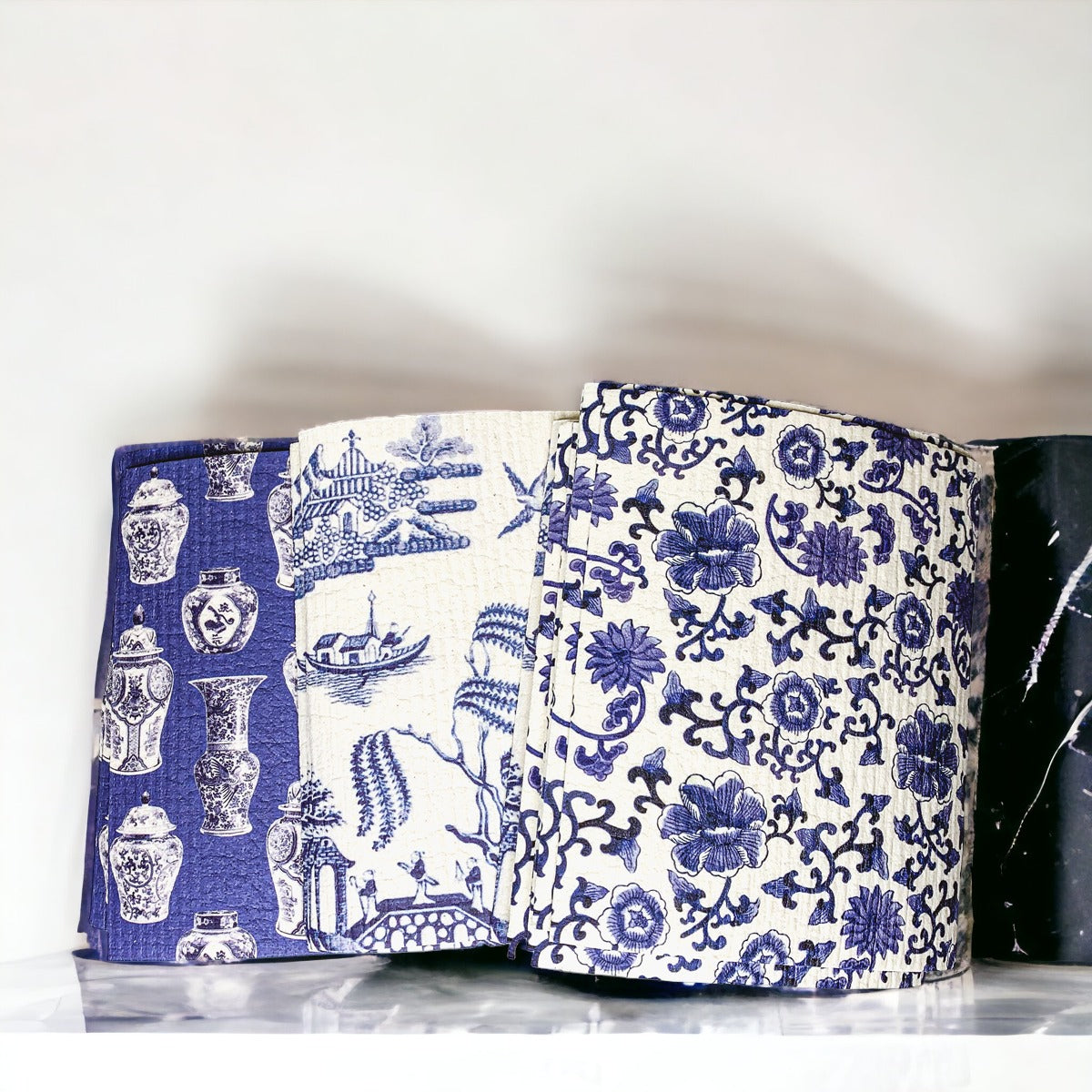 Chinoiserie Eco Kitchen Cloths - Biodegradable Cellulose Cotton, 3 Designs BandsCo Straps