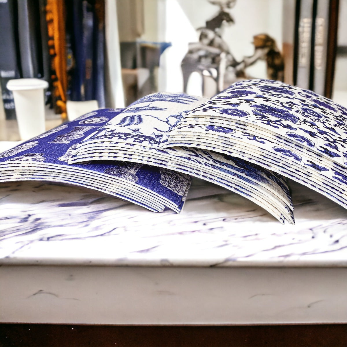 Chinoiserie Eco Kitchen Cloths - Biodegradable Cellulose Cotton, 3 Designs BandsCo Straps