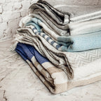 Mediterranean Cotton Bath Towel 180GSM Lightweight Gray Blue Summer BandsCo Straps