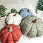 Plush Pumpkin Pillow Decorative Throw Handmade Fall Pumpkin Cuddle Cushion BandsCo Straps