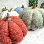 Plush Pumpkin Pillow Decorative Throw Handmade Fall Pumpkin Cuddle Cushion BandsCo Straps
