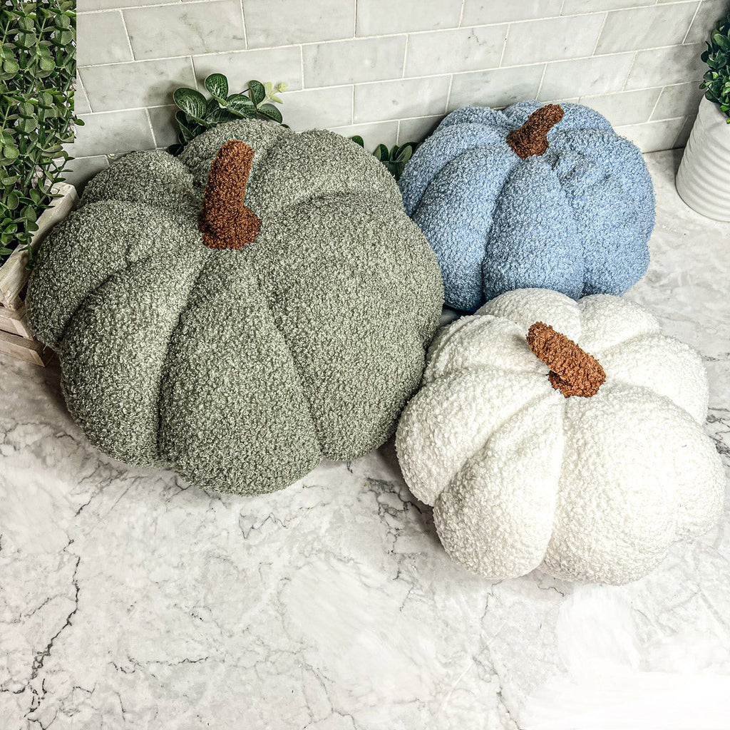 Plush Pumpkin Pillow Decorative Throw Handmade Fall Pumpkin Cuddle Cushion BandsCo Straps