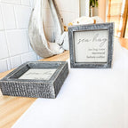 Sea Hag Wooden Sign 5x5 Distressed Gray Frame Funny Morning Mermaid Pre Coffee Decor Plaque BandsCo Straps