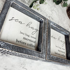 Beach Home Summer 5 Inch Wooden Sign Funny Coffee Quote Coastal Wall Decor Small Plaque BandsCo Straps