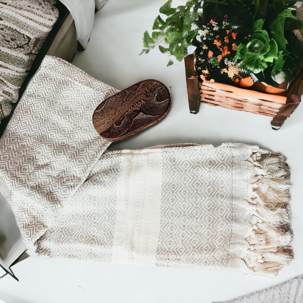 XL Turkish Cotton Towel 200GSM Oversized Bath, Pool, Hair and Picnic Towel BandsCo Straps