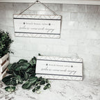 Beach House Hanging Signs - Coastal Door Wall Shelf Decor, 3 Styles, Summer BandsCo Straps