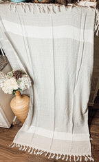 XL Turkish Cotton Towel 200GSM Oversized Bath, Pool, Hair and Picnic Towel BandsCo Straps