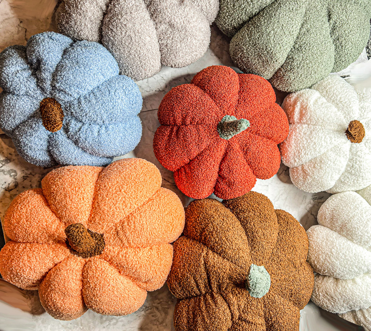 Plush Pumpkin Pillow Decorative Throw Handmade Fall Pumpkin Cuddle Cushion BandsCo Straps