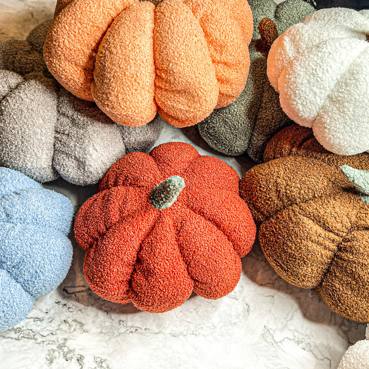 Plush Pumpkin Pillow Decorative Throw Handmade Fall Pumpkin Cuddle Cushion BandsCo Straps