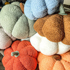 Plush Pumpkin Pillow Decorative Throw Handmade Fall Pumpkin Cuddle Cushion BandsCo Straps