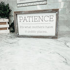 Wooden Framed Patience Sign For Mom 10x6 Funny Mothers Quote Home Decor Gift For Mothers BandsCo Straps