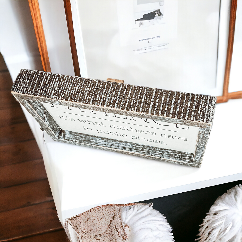 Wooden Framed Patience Sign For Mom 10x6 Funny Mothers Quote Home Decor Gift For Mothers BandsCo Straps