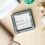 Nauti Wooden Nautical Home Decor Sign 5x5 Distressed Gray Frame Beach House Wall Accent BandsCo Straps