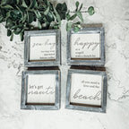 Happy As A Seagull Wooden Sign 5x5 Distressed Gray Frame Beach Decor Funny Coastal Gift BandsCo Straps