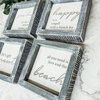Sea Hag Wooden Sign 5x5 Distressed Gray Frame Funny Morning Mermaid Pre Coffee Decor Plaque BandsCo Straps