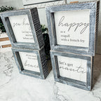 Nauti Wooden Nautical Home Decor Sign 5x5 Distressed Gray Frame Beach House Wall Accent BandsCo Straps