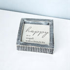 Happy As A Seagull Wooden Sign 5x5 Distressed Gray Frame Beach Decor Funny Coastal Gift BandsCo Straps