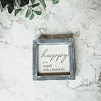 Sea Hag Wooden Sign 5x5 Distressed Gray Frame Funny Morning Mermaid Pre Coffee Decor Plaque BandsCo Straps