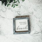 Beach Home Summer 5 Inch Wooden Sign Funny Coffee Quote Coastal Wall Decor Small Plaque BandsCo Straps