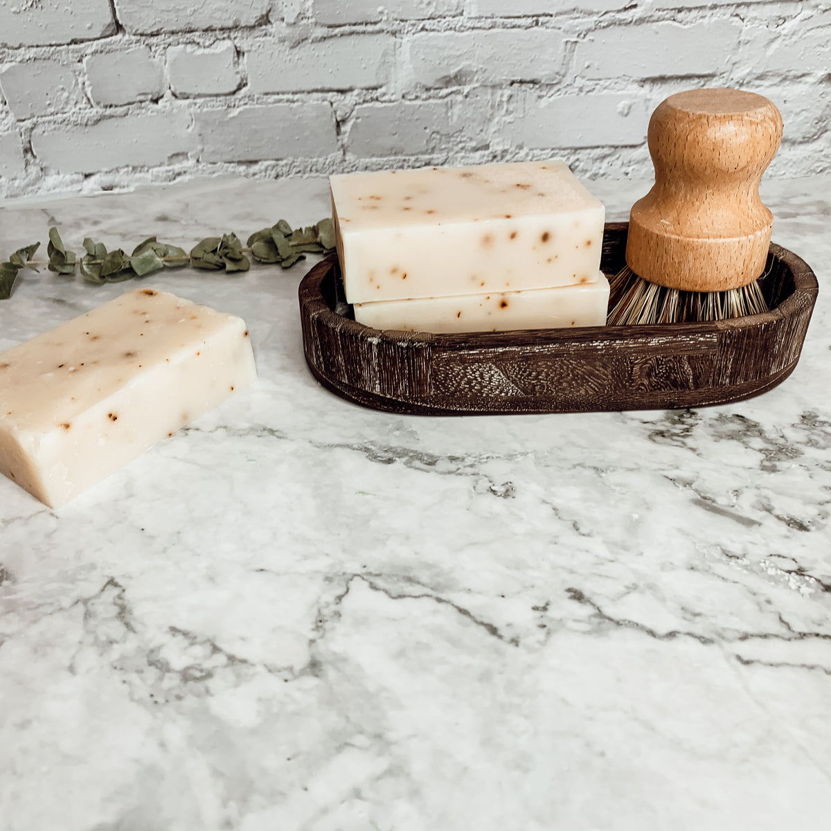 Tea Tree Mint Exfoliating Soap Bar With Peppermint Leaves Shea Butter Natural Oils Refreshing BandsCo Straps