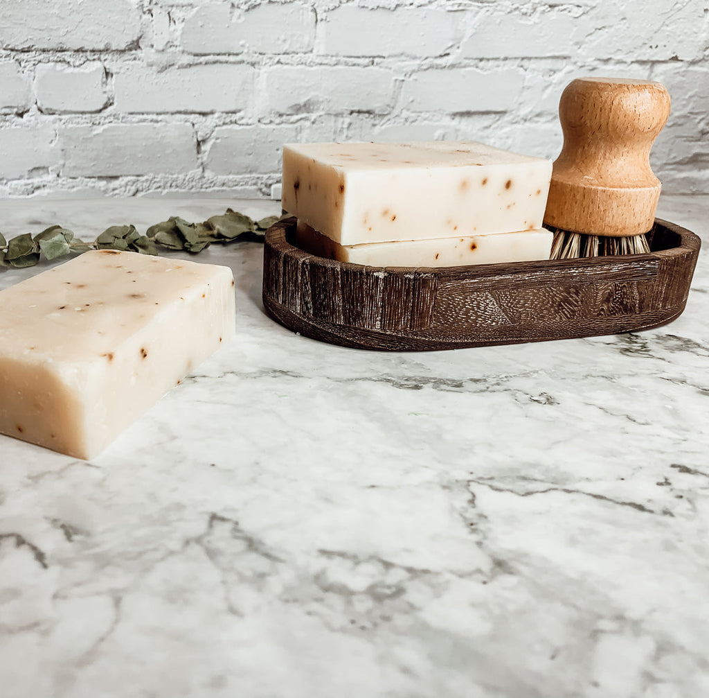Tea Tree Mint Exfoliating Soap Bar With Peppermint Leaves Shea Butter Natural Oils Refreshing BandsCo Straps